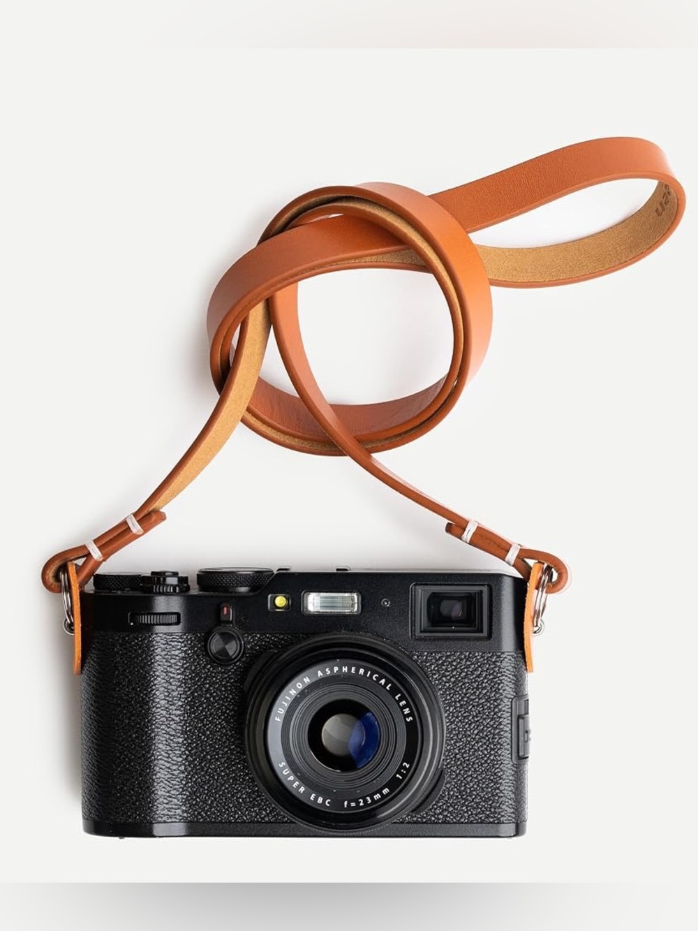 (Like New) Evergreen Tan Leather Camera Strap — Split Ring, 28"
